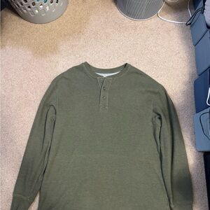 Olive Green Men's Henley Shirt